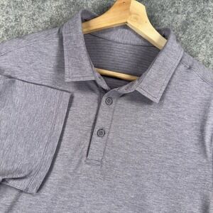 Lululemon Polo Shirt Mens Medium Purple Short Sleeve Athletic Golf Performance